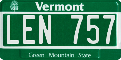 VT license plate LEN757