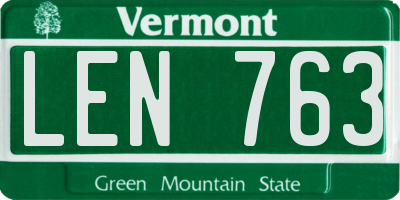 VT license plate LEN763