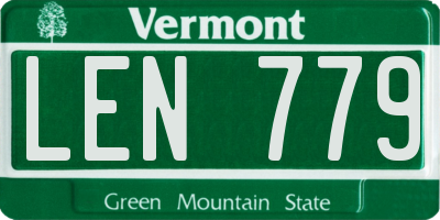 VT license plate LEN779