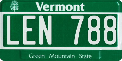VT license plate LEN788