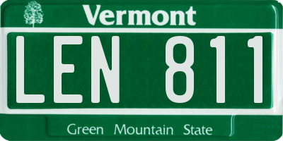 VT license plate LEN811