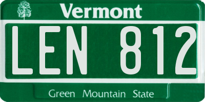 VT license plate LEN812