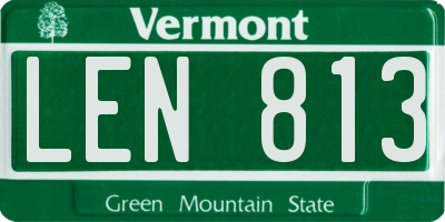 VT license plate LEN813