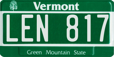 VT license plate LEN817