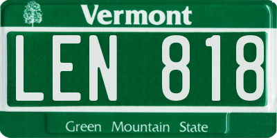 VT license plate LEN818