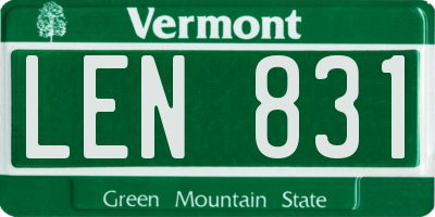 VT license plate LEN831