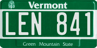 VT license plate LEN841