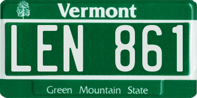 VT license plate LEN861