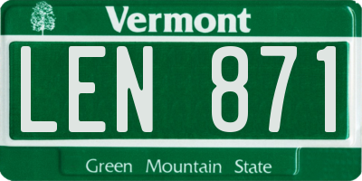 VT license plate LEN871
