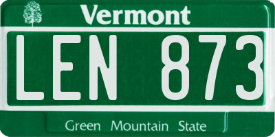 VT license plate LEN873
