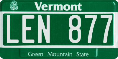 VT license plate LEN877