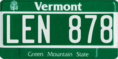 VT license plate LEN878