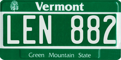 VT license plate LEN882
