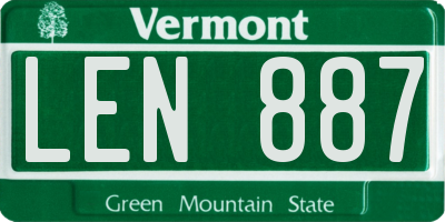 VT license plate LEN887