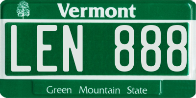 VT license plate LEN888
