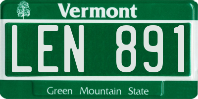 VT license plate LEN891