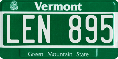 VT license plate LEN895