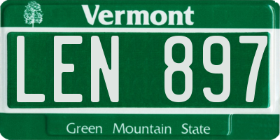 VT license plate LEN897