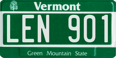VT license plate LEN901