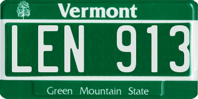 VT license plate LEN913