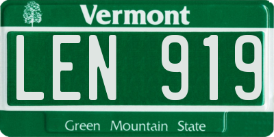 VT license plate LEN919