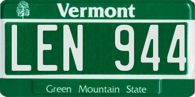 VT license plate LEN944