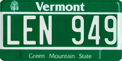 VT license plate LEN949