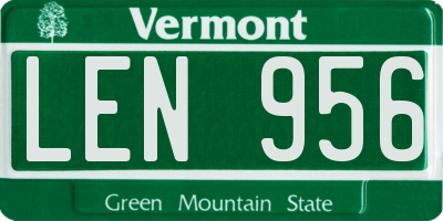 VT license plate LEN956