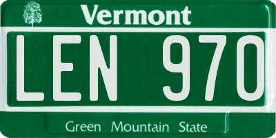 VT license plate LEN970