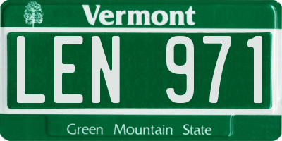 VT license plate LEN971