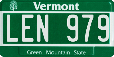 VT license plate LEN979