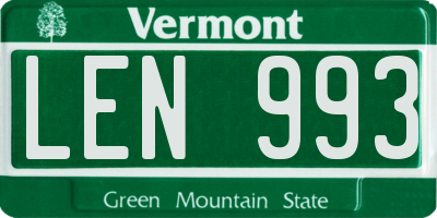 VT license plate LEN993