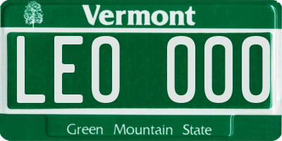 VT license plate LEO000