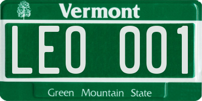 VT license plate LEO001