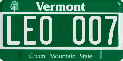 VT license plate LEO007