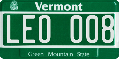 VT license plate LEO008