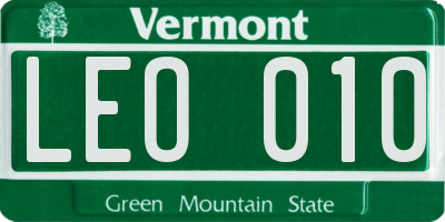 VT license plate LEO010