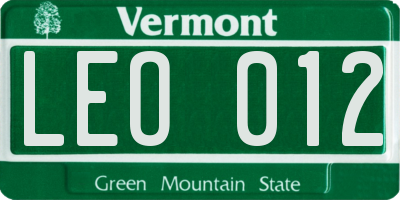 VT license plate LEO012