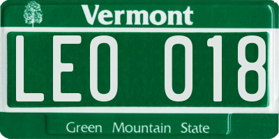 VT license plate LEO018