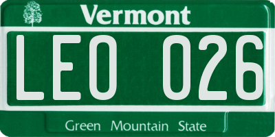 VT license plate LEO026