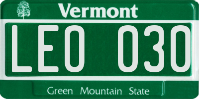 VT license plate LEO030