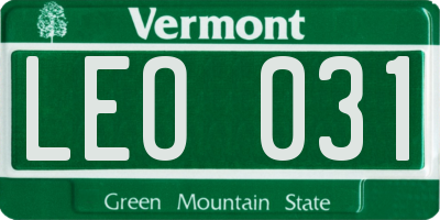 VT license plate LEO031