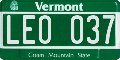 VT license plate LEO037