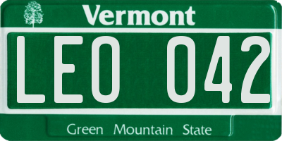 VT license plate LEO042