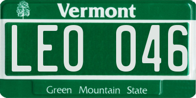 VT license plate LEO046