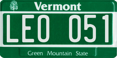 VT license plate LEO051