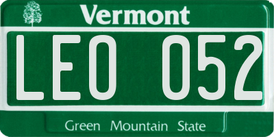 VT license plate LEO052