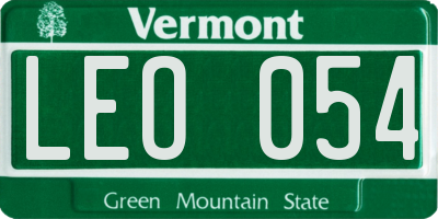 VT license plate LEO054