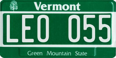 VT license plate LEO055