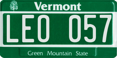 VT license plate LEO057